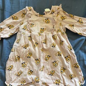 Adorable Pink Deer Print Dress